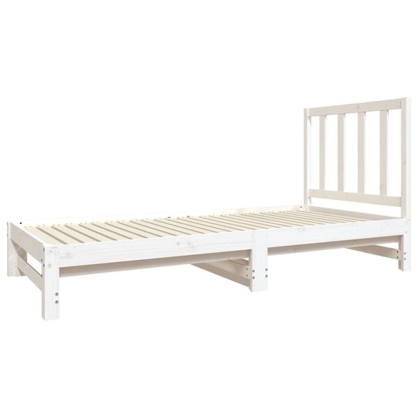vidaXL Pull-out Day Bed without Mattress White 2x(90x190) cm