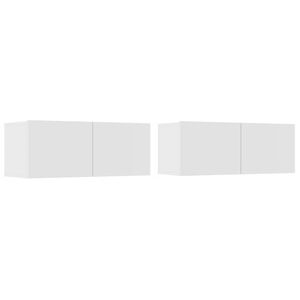 vidaXL TV Cabinets 2 pcs White 80x30x30 cm Engineered Wood