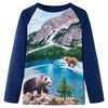 vidaXL Kids'T-shirt with Long Sleeves Navy 128