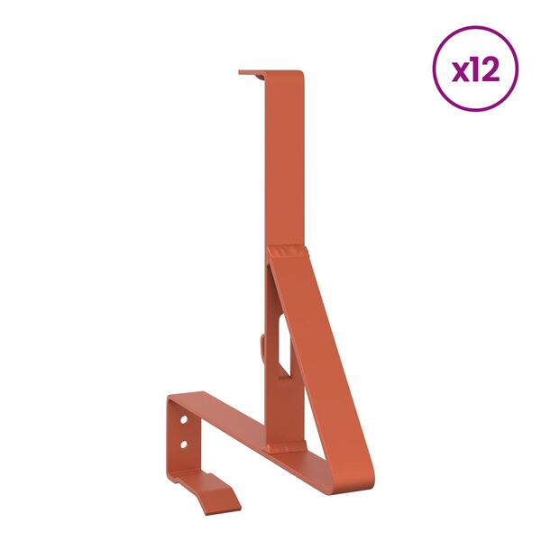 vidaXL Snow Guard Support 12 pcs Red 29.5 x 3 x 34.5 cm Steel