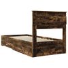 vidaXL Bed Frame with Headboard Smoked Oak 90 x 190 cm Engineered Wood