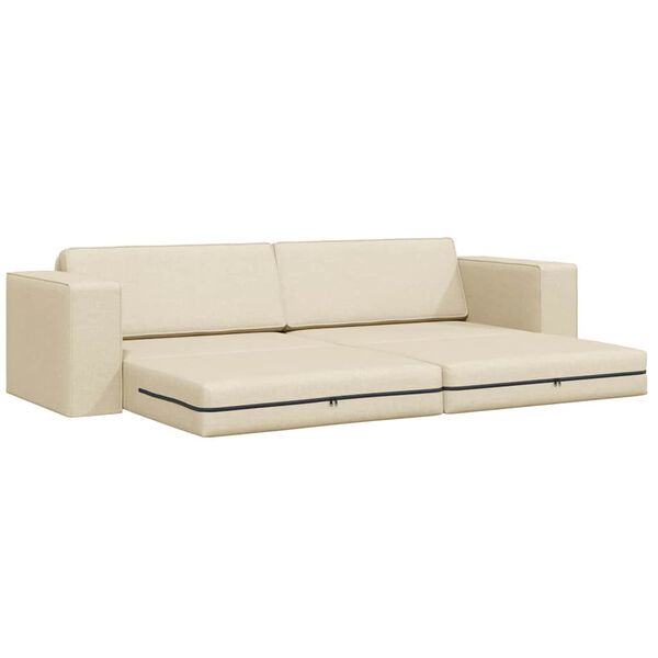 vidaXL Sofa Bed Cream 245 x 78 x 77 cm Fabric