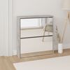 vidaXL Shoe Cabinet with Mirror 2-Layer Concrete Grey 63x17x67 cm