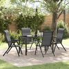 vidaXL Garden Dining Set Height-Adjustable 5 pcs Grey Poly rattan