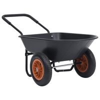 vidaXL Wheelbarrow Black and Orange 78 L 100 kg