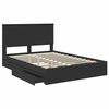 vidaXL Storage Bed with Headboard Black 150 x 200 cm Engineered Wood