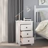 vidaXL Bedside Cabinet White 40x35x61.5 cm Solid Wood Pine