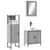 vidaXL 3 Piece Bathroom Furniture Set Grey Sonoma Engineered Wood