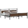 vidaXL Metal Bed Frame without Mattress Brown Oak 193x201 cm