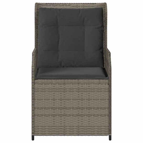 vidaXL Garden Bench with Cushion 2 pcs Grey Poly rattan