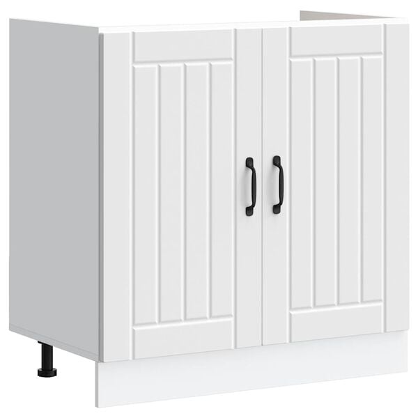 vidaXL Sink Base Cabinet Lucca White Engineered Wood