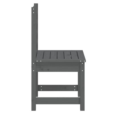 vidaXL Garden Chairs 2 pcs Grey 40.5x48x91.5 cm Solid Wood Pine