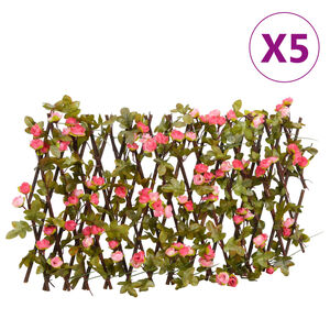 vidaXL&nbsp;Artificial Ivy Trellis Expandable 5 pcs Dark Pink 180x20 cm