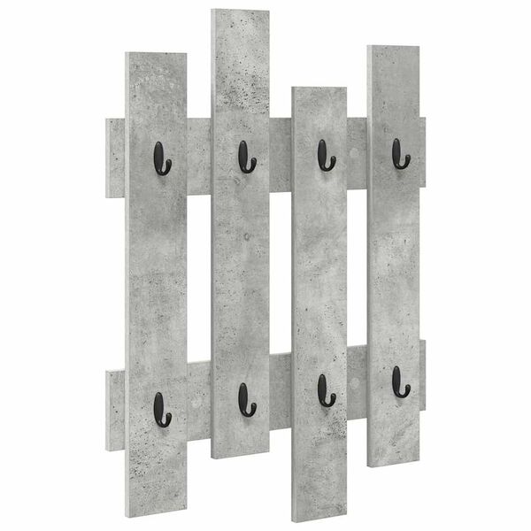 vidaXL Wall-Mounted Coat Rack Concrete Grey 60 x 3 x 82 cm