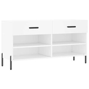 vidaXL Shoe Bench White 102x35x55 cm Engineered Wood
