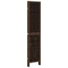 vidaXL Room Divider 4 Panels Dark Brown Solid Wood Paulownia