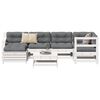 vidaXL 7 Piece Garden Sofa Set White Solid Wood Pine