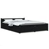 vidaXL Bed Frame without Mattress with Drawers Black 120x200 cm