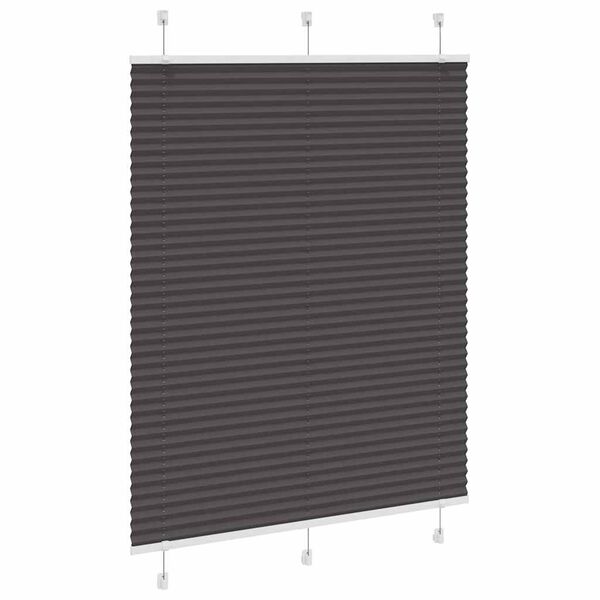 vidaXL Pleated Blind Black 110x150 cm Fabric Width 109.4 cm Polyester