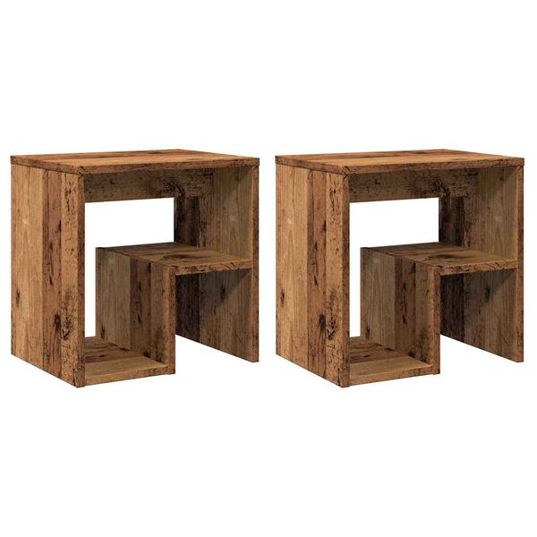 vidaXL Bedside Cabinets 2 pcs Old Wood 40x30x40 cm Engineered Wood