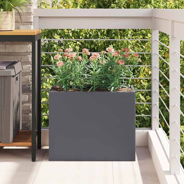 vidaXL Garden Planter Anthracite 50 x 32 x 40 cm Cold-rolled Steel