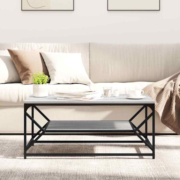 vidaXL Coffee Table Grey Sonoma 90 x 50 x 40 cm
