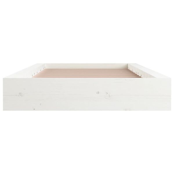 vidaXL Bed Frame without Mattress White 135x190 cm Double Double Solid Wood