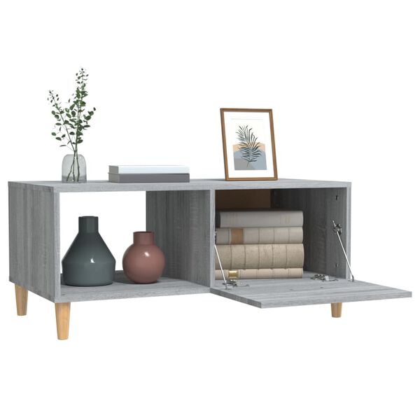 vidaXL Coffee Table Grey Sonoma 89,5x50x40 cm Engineered Wood