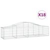vidaXL Arched Gabion Baskets 18 pcs 200x50x40/60 cm Galvanised Iron