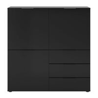 FMD Dresser with 3 Doors and 3 Drawers Black