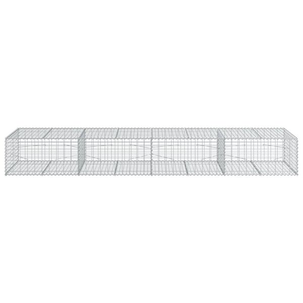 vidaXL Gabion Basket with Cover 400x100x50 cm Galvanised Iron