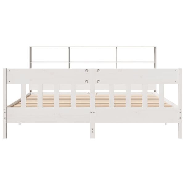 vidaXL Bed Frame without Mattress White 180x200 cm Super King Solid Wood Pine