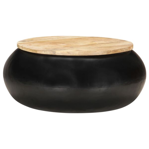vidaXL Coffee Table Black 68x68x30 cm Solid Mango Wood