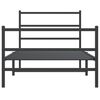 vidaXL Metal Bed Frame without Mattress with Footboard&nbsp;Black 107x203cm