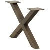 vidaXL Coffee Table Legs X-Shaped 2 pcs Natural Steel 50x(30-31) cm Steel