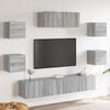 vidaXL 7 Piece TV Cabinet Set Grey Sonoma Engineered Wood