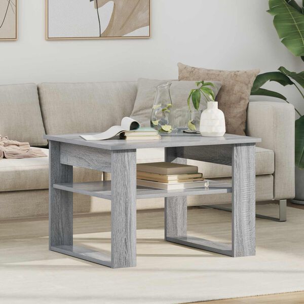 vidaXL Coffee Table Grey Sonoma 64 x 54 x 44 cm Engineered Wood