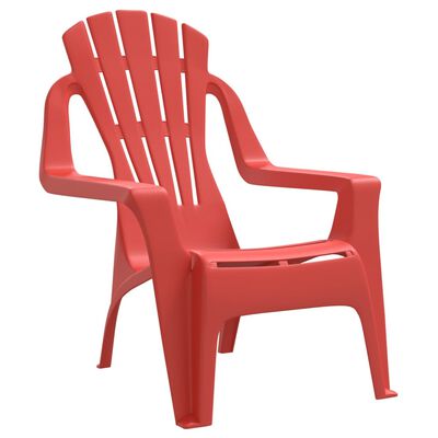 vidaXL Garden Chairs 2 pcs for Children Red 37x34x44 cm PP Wooden Look