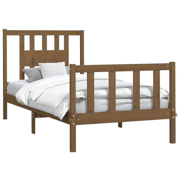 vidaXL Bed Frame without Mattress Honey Brown Solid Wood Pine 100x200 cm