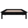 vidaXL LED Bed Frame without Mattress Black 90x200 cm Solid Wood