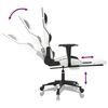 vidaXL Gaming Chair with Footrest White and Black Faux Leather