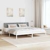 vidaXL Bed frame White and light grey 200 x 200 cm Solid pine wood