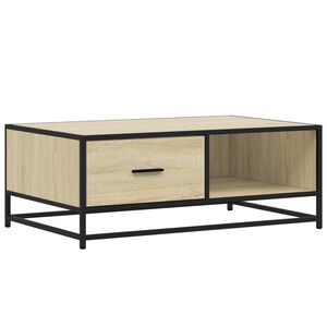 vidaXL Coffee Table Sonoma Oak 90x57x35 cm Engineered Wood and Metal