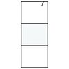 vidaXL Walk-in Shower Wall Black 80x195 cm Half Frosted ESG Glass
