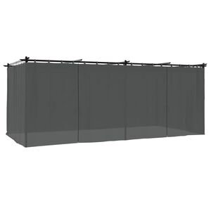 vidaXL Gazebo with Curtains Anthracite 6x3 m Steel