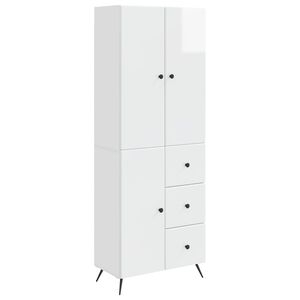 vidaXL Cabinet Set 2 pcs High Gloss White Engineered Wood