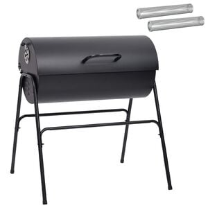 vidaXL Barrel Grill with 2 Cooking Grids 3 pcs 80 x 73 x 90 cm Metal