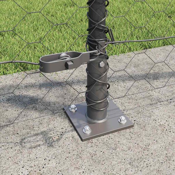 vidaXL Fence Post Grey 10 x 0.8 m (36 mm mesh) Steel and PVC