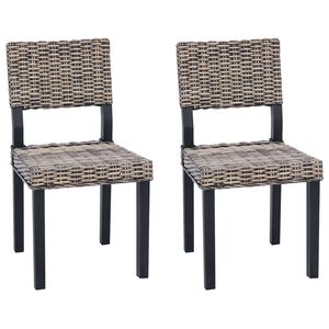 vidaXL 2 pcs Black Wash 45 x 55 x 84 cm Kubu Rattan