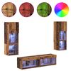 vidaXL TV Wall Unit Wall-mounted 6 pcs Old Wood Engineered Wood